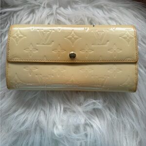 Louis Vuitton Yellow Vernis Patent Monogram Continental Wallet